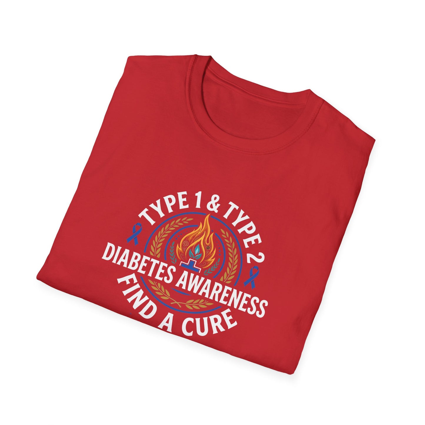 Type 1 & Type 2 Find a Cure Diabetes Awareness T-Shirt