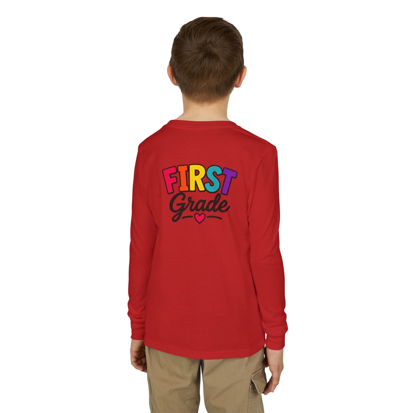 First Grade Kids Long Sleeve Tee — Colorful Back-to-School Shirt