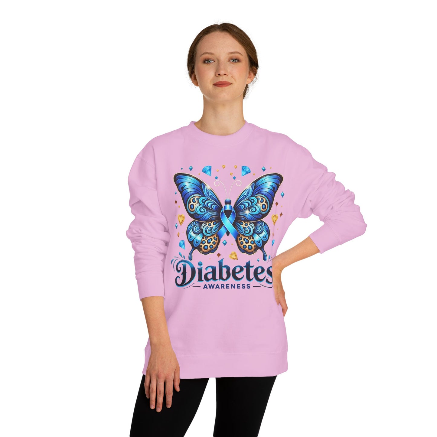 Diabetes Awareness Butterfly Sweatshirt