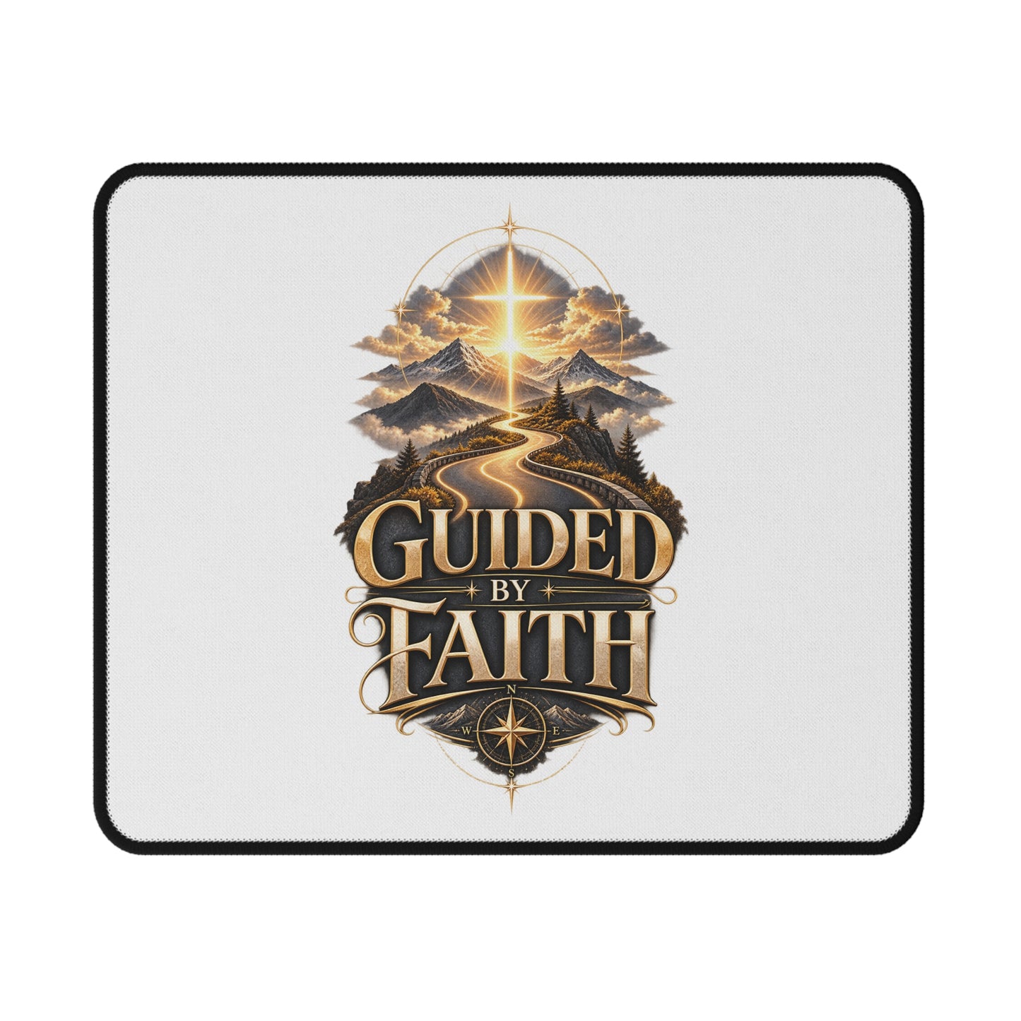 Guided by Faith Non-Slip Gaming Mouse Pad – Inspirational Christian Desk Mat