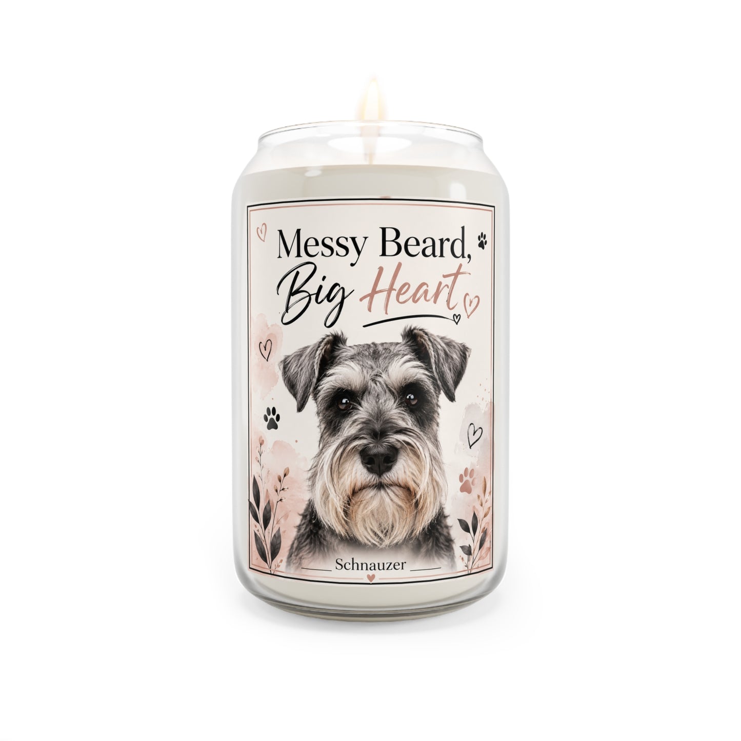 Schnauzer Love Soy Candle — 13.75 oz Scented Jar