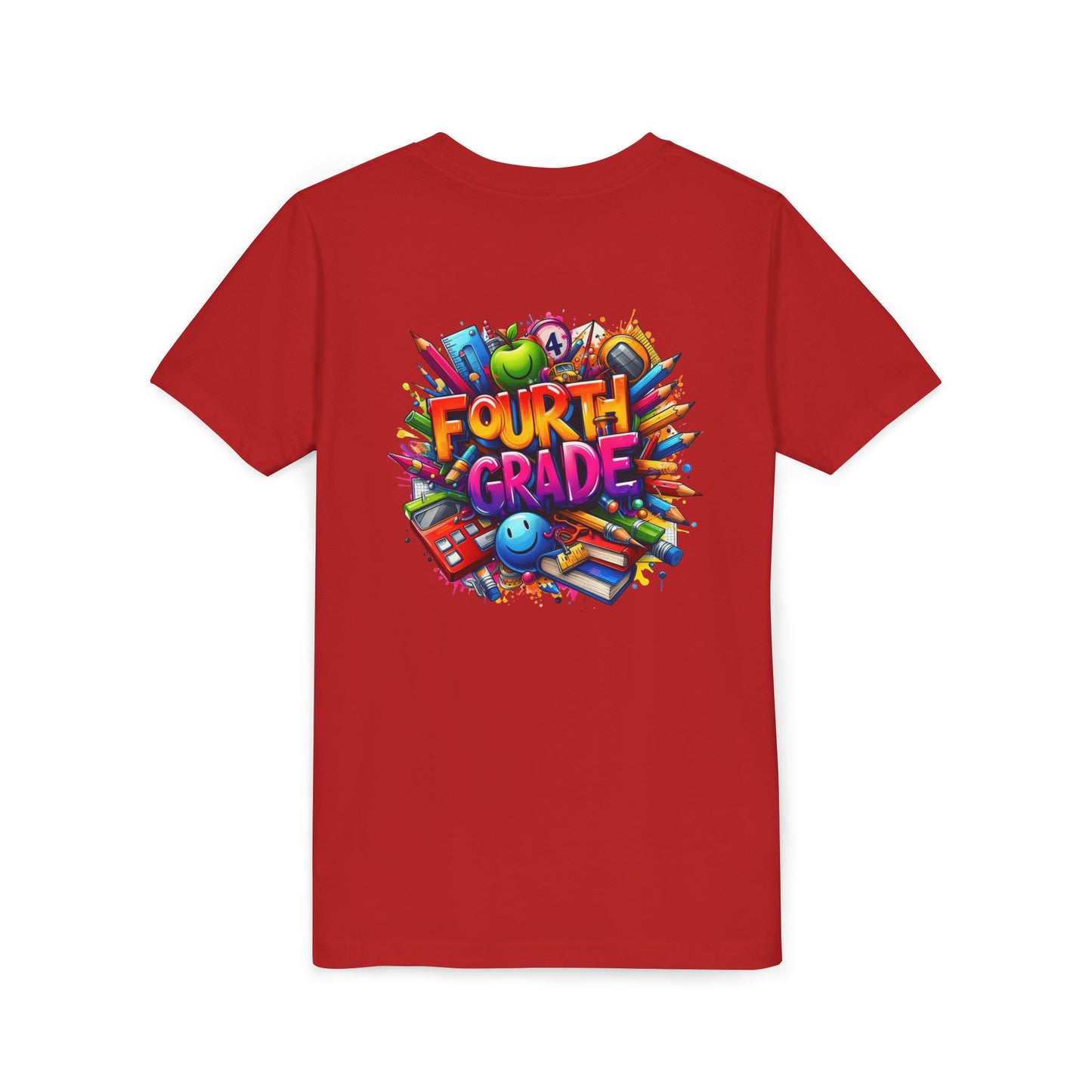 Fourth Grade Youth T‑Shirt – Colorful School Supplies Back to School Tee
