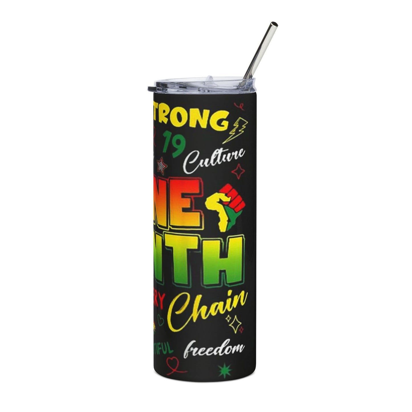 Juneteenth Stainless Steel Tumbler – Black Power Celebration 20oz