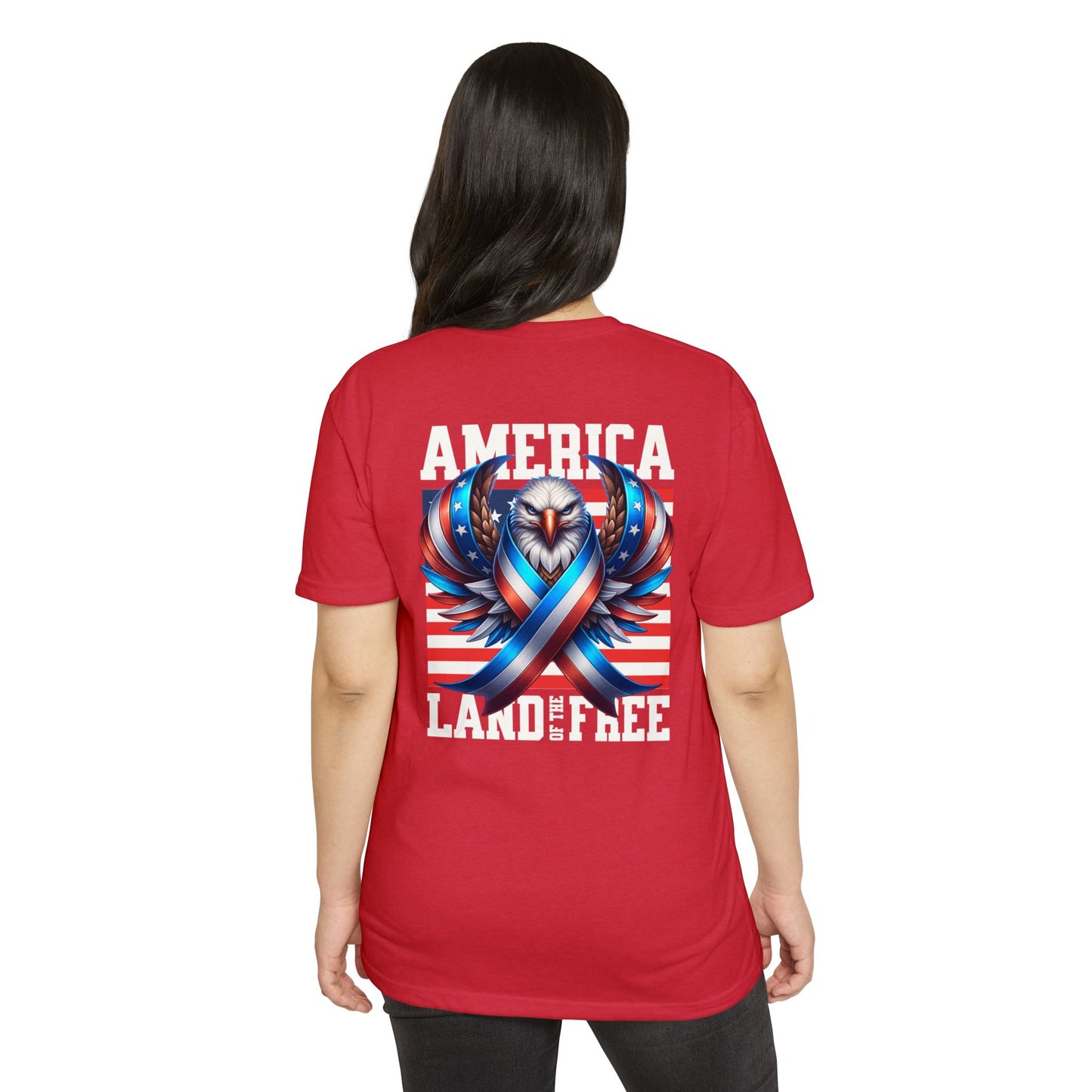 America Land of the Free Eagle Ribbon T-Shirt