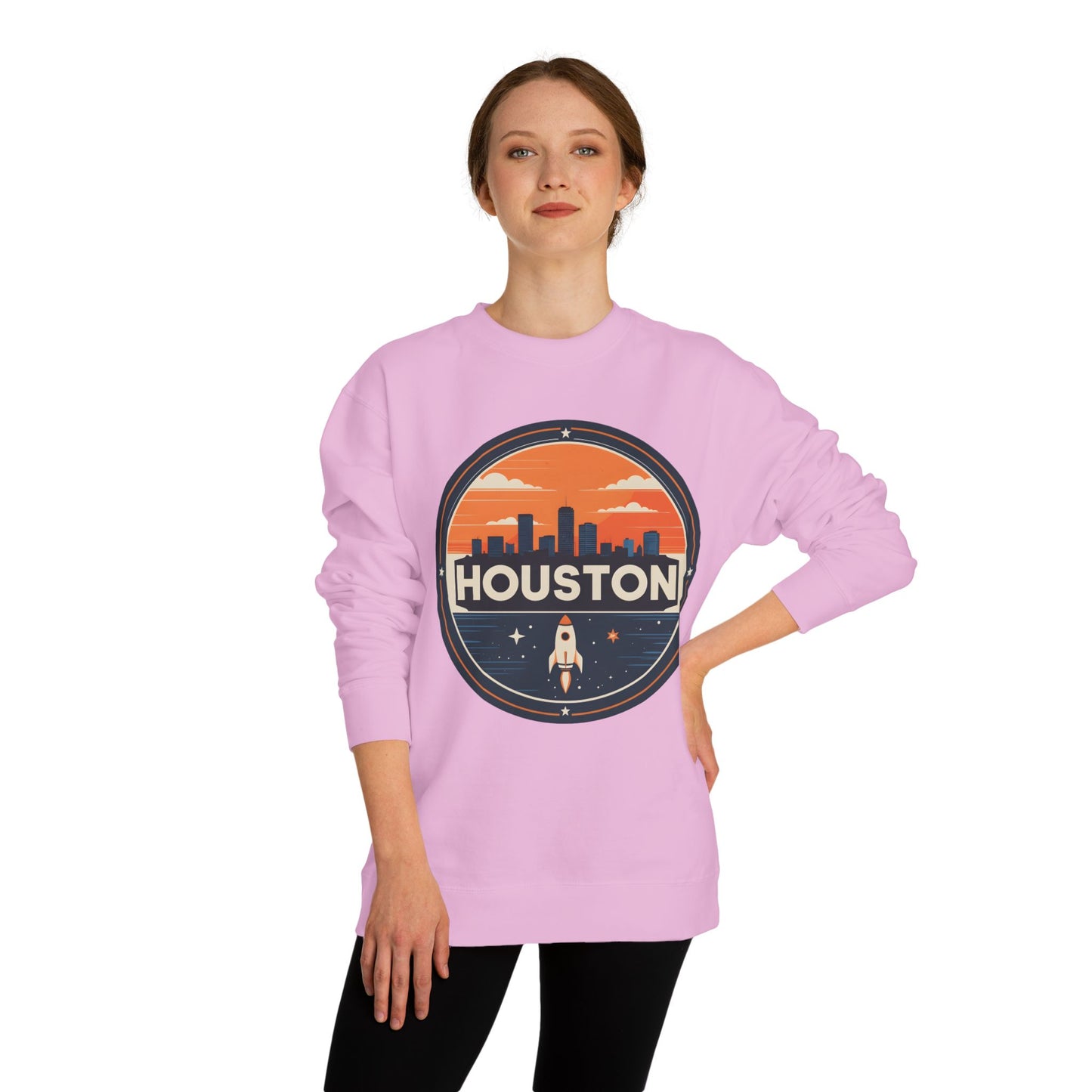 Houston Rocket Patch Sweatshirt — Retro Space City Crewneck