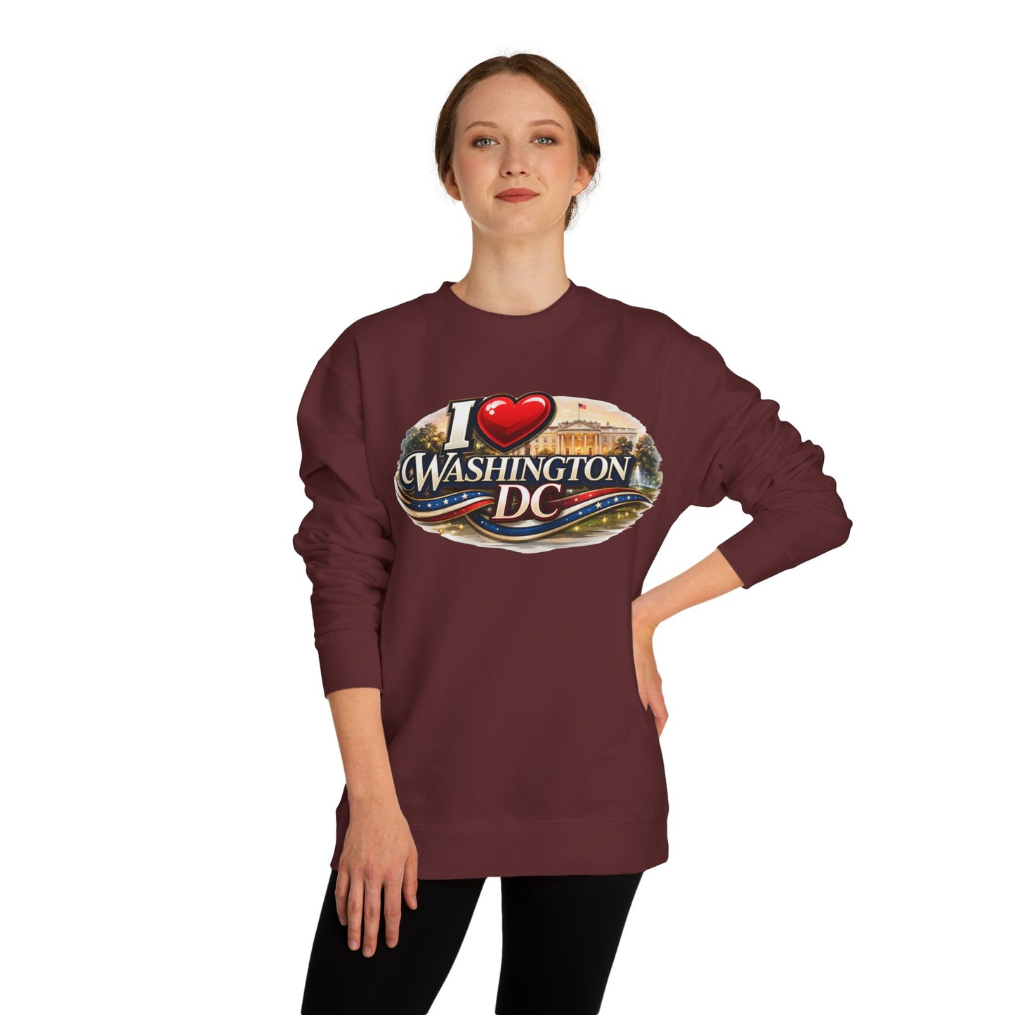 Washington DC "I Washington DC" Sweatshirt - Tourist Souvenir Crewneck