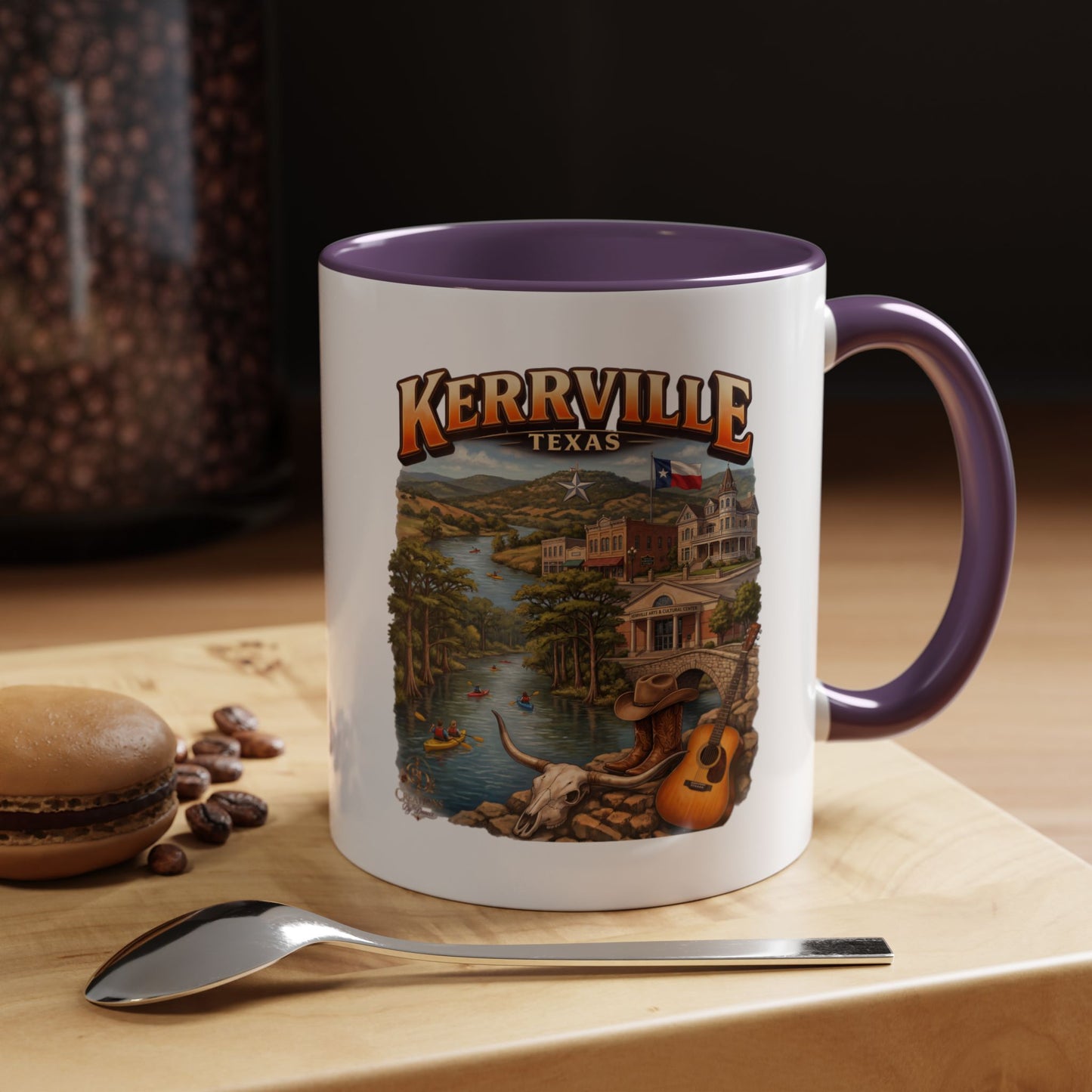 Kerrville Texas Souvenir Coffee Mug — Scenic Riverfront Design (11/15oz)
