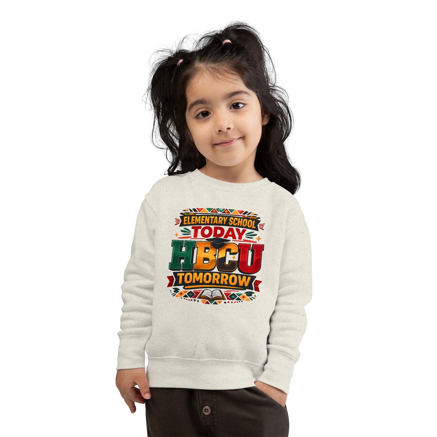 Toddler Sweatshirt - "Elementary School Today, HBCU Tomorrow" Afrocentric Kids Pullover