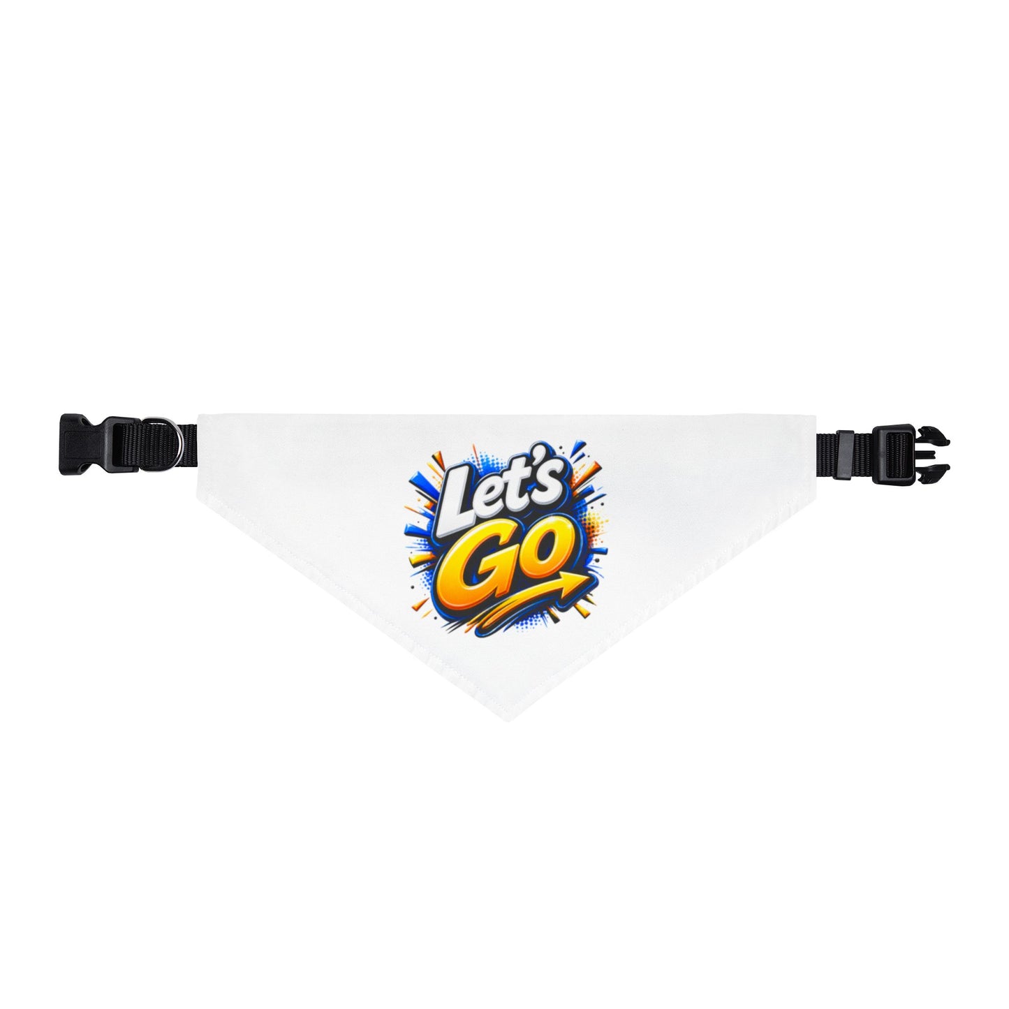 Clip-on Pet Bandana — "Let’s Go" Energetic Dog & Cat Neck Scarf