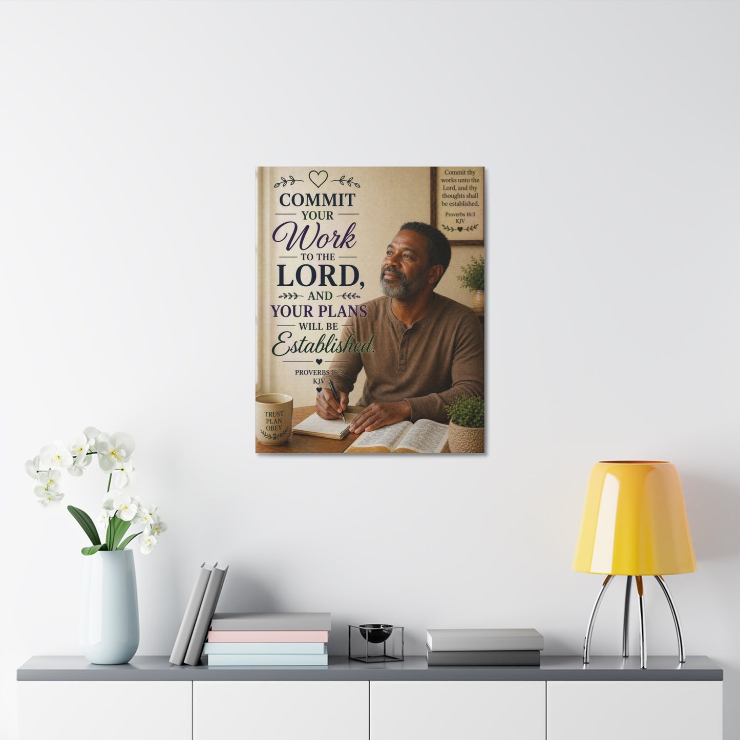 Inspirational Scripture Canvas — "Commit Your Work to the Lord" Wall Art