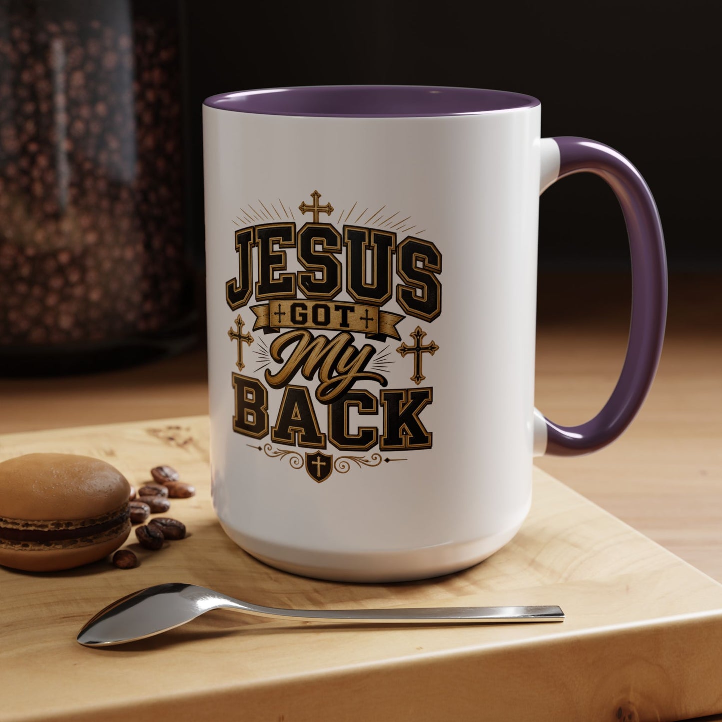 Jesus Got My Back Accent Coffee Mug – Faith Prayer Christian Gift (11/15oz)