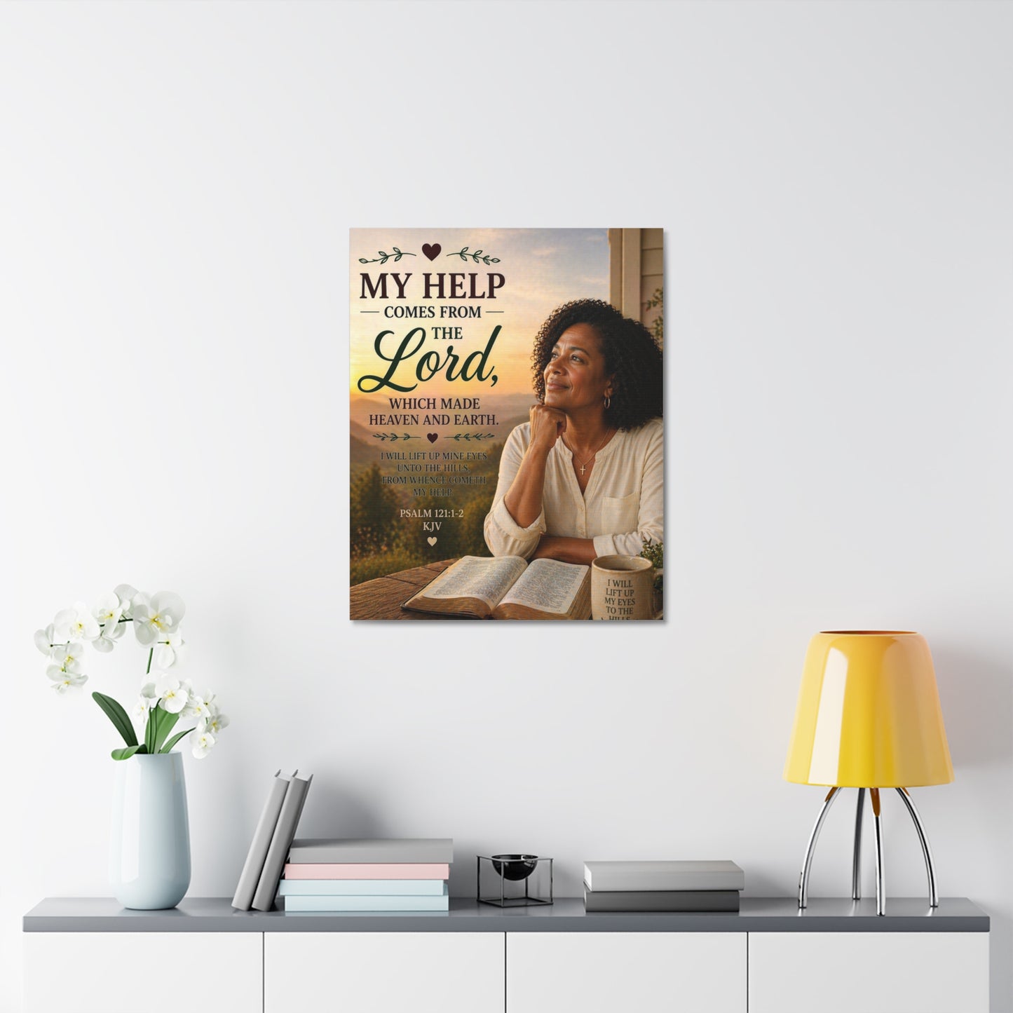 Stretched Canvas - "My Help Comes From the Lord" Inspirational Psalm 121 Wall Art