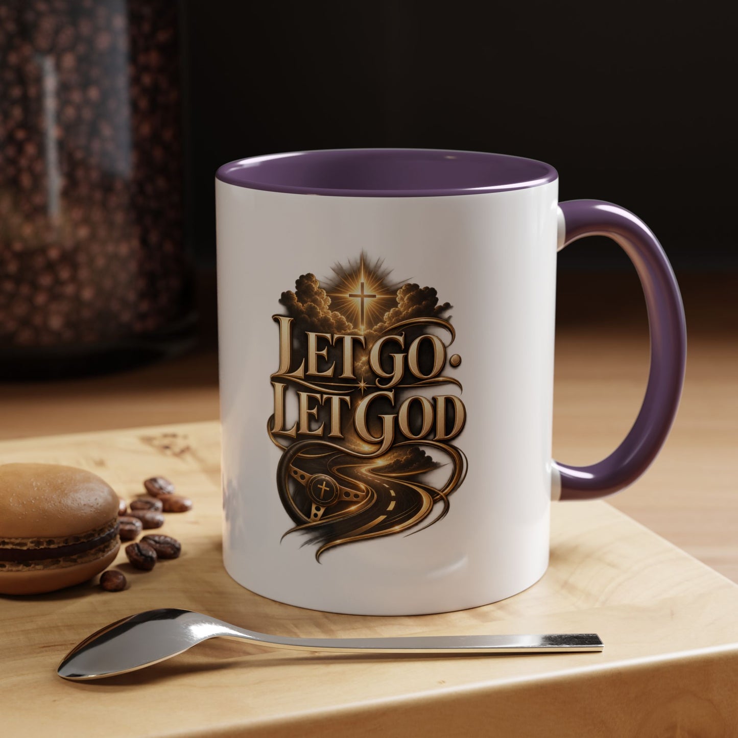 Let Go Let God Coffee Mug — Inspirational Christian Accent Mug (11/15oz)