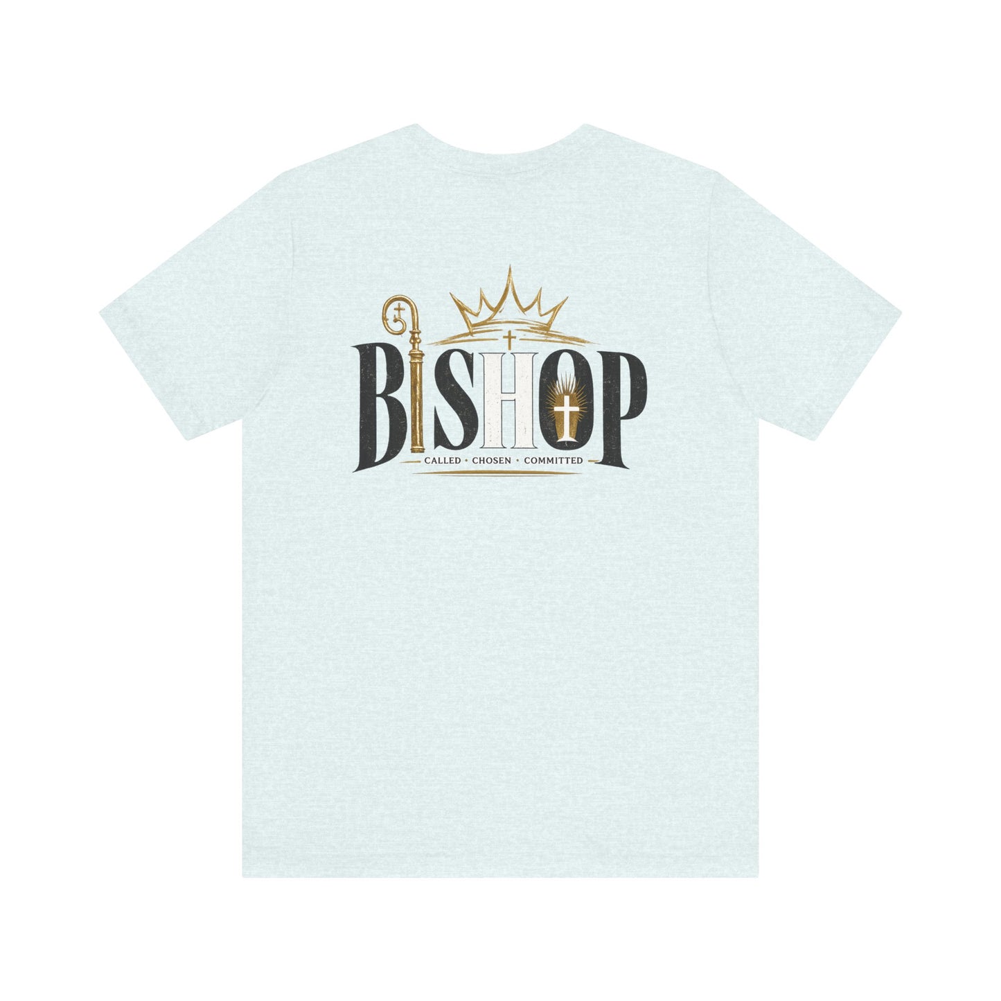 Bishop Graphic Tee — 'BISHOP' Crown & Crosier Church Leadership Shirt
