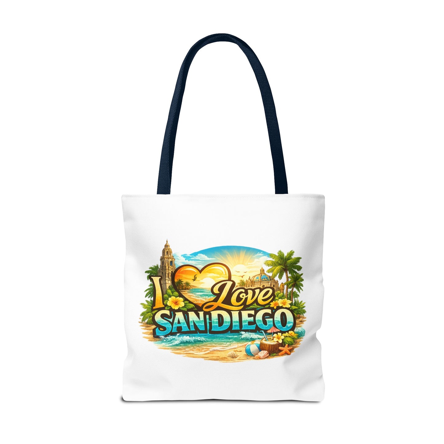 San Diego Tote Bag - "I Love San Diego" Beach City Souvenir