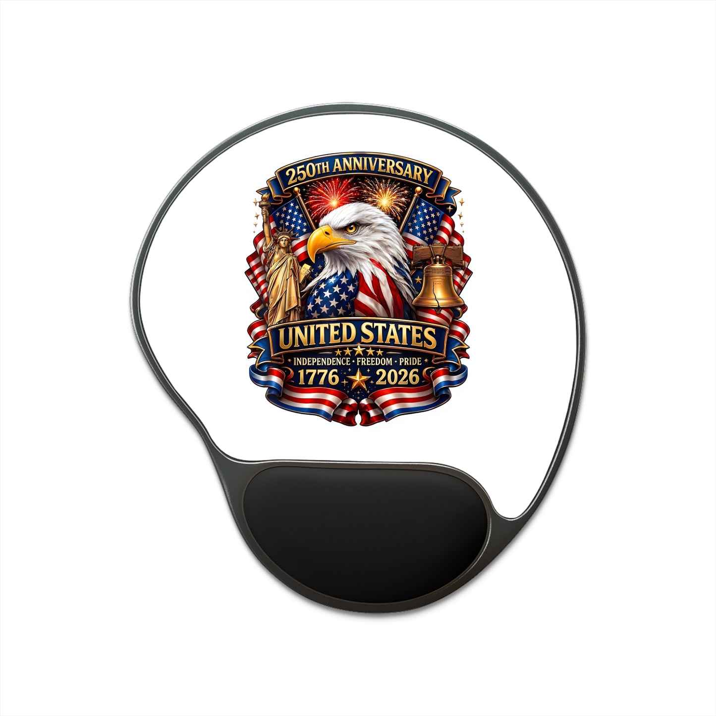 250th Anniversary United States Eagle Mouse Pad with Wrist Rest – 1776–2026 Patriotic Computer Pad