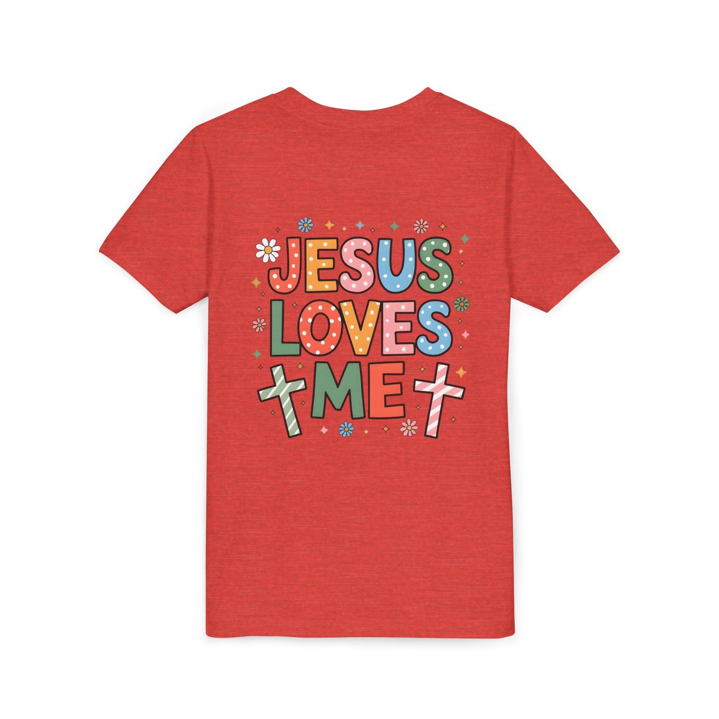 Youth Tee — "Jesus Loves Me" Colorful Christian Kids T-Shirt