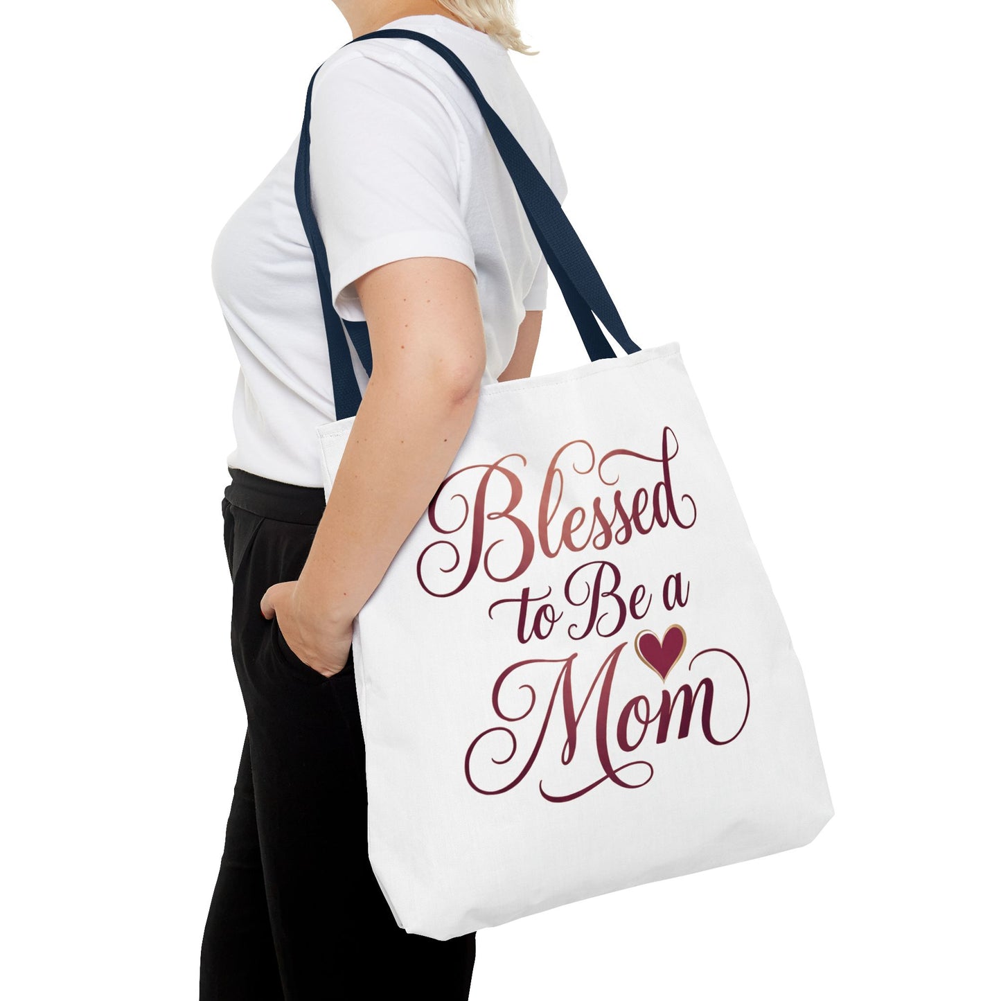 Blessed to Be a Mom Tote Bag – Mother's Day Floral Script Gift