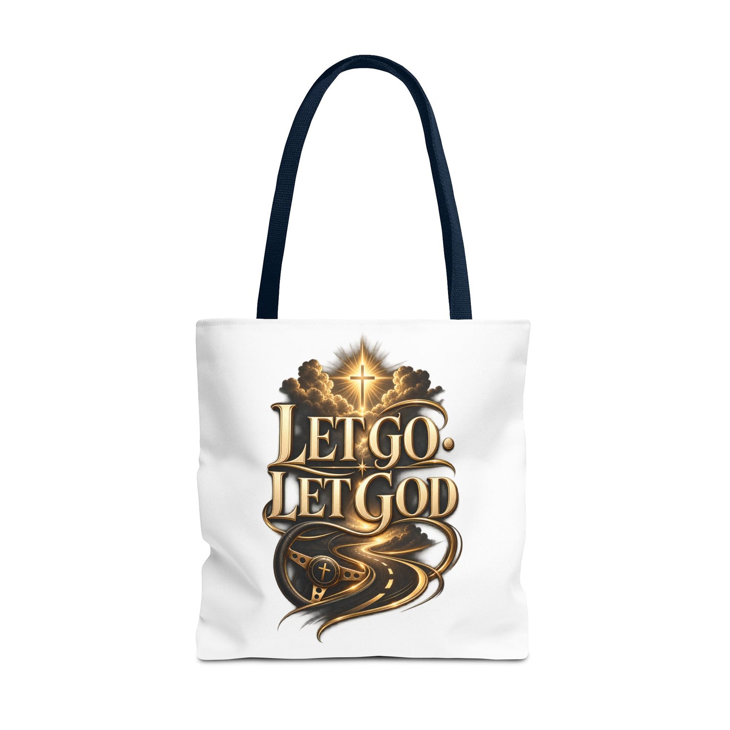 Let Go Let God Inspirational Tote Bag — Christian Faith Prayer Gift