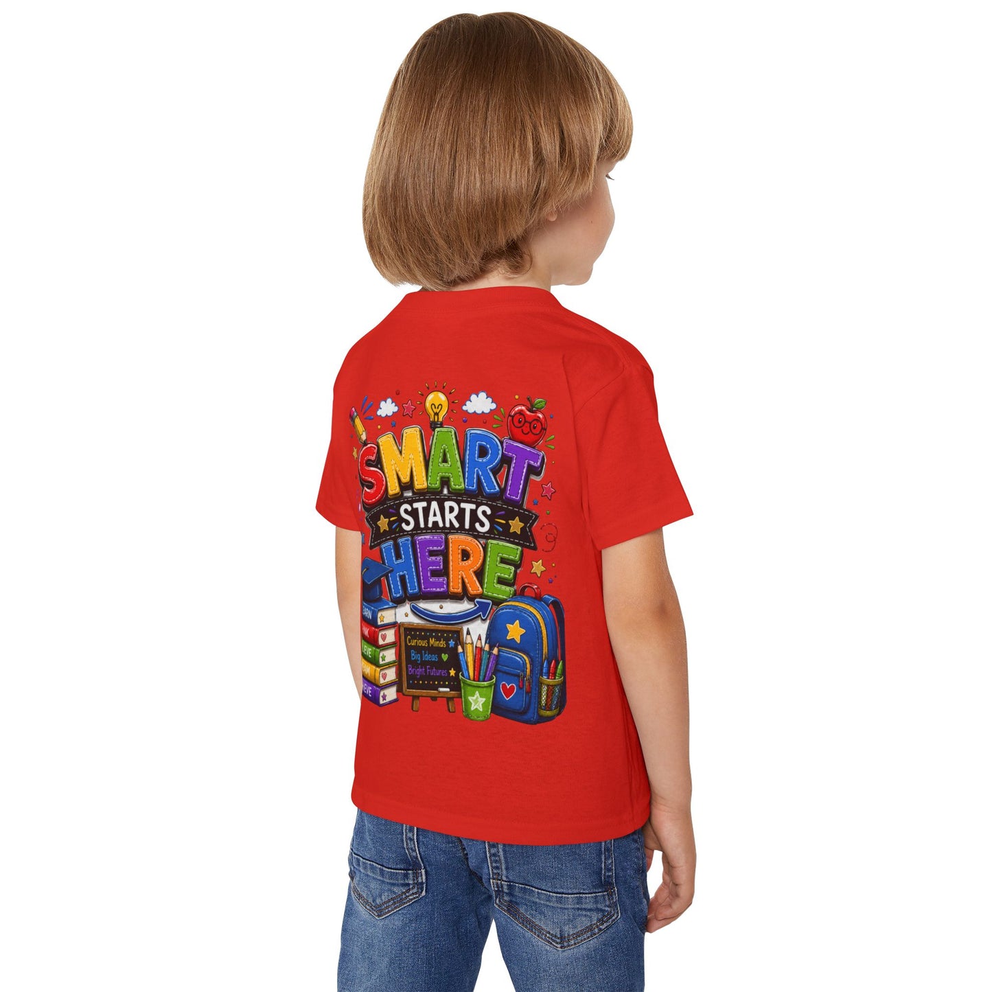 Toddler T-Shirt - "Smart Starts Here" Back-to-School Schoolhouse Design