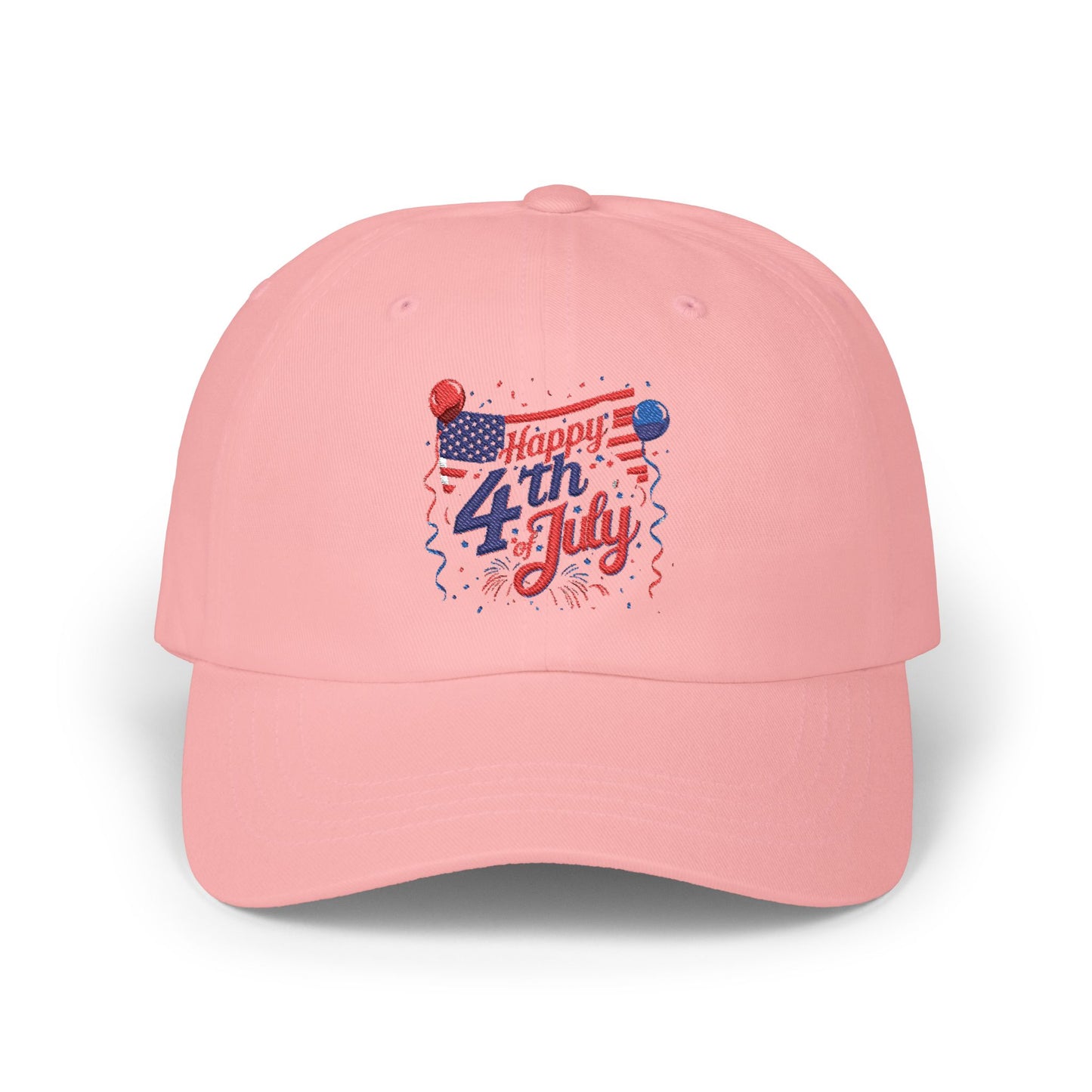 4th of July Dad Cap - "Happy 4th of July" Patriotic Baseball Hat