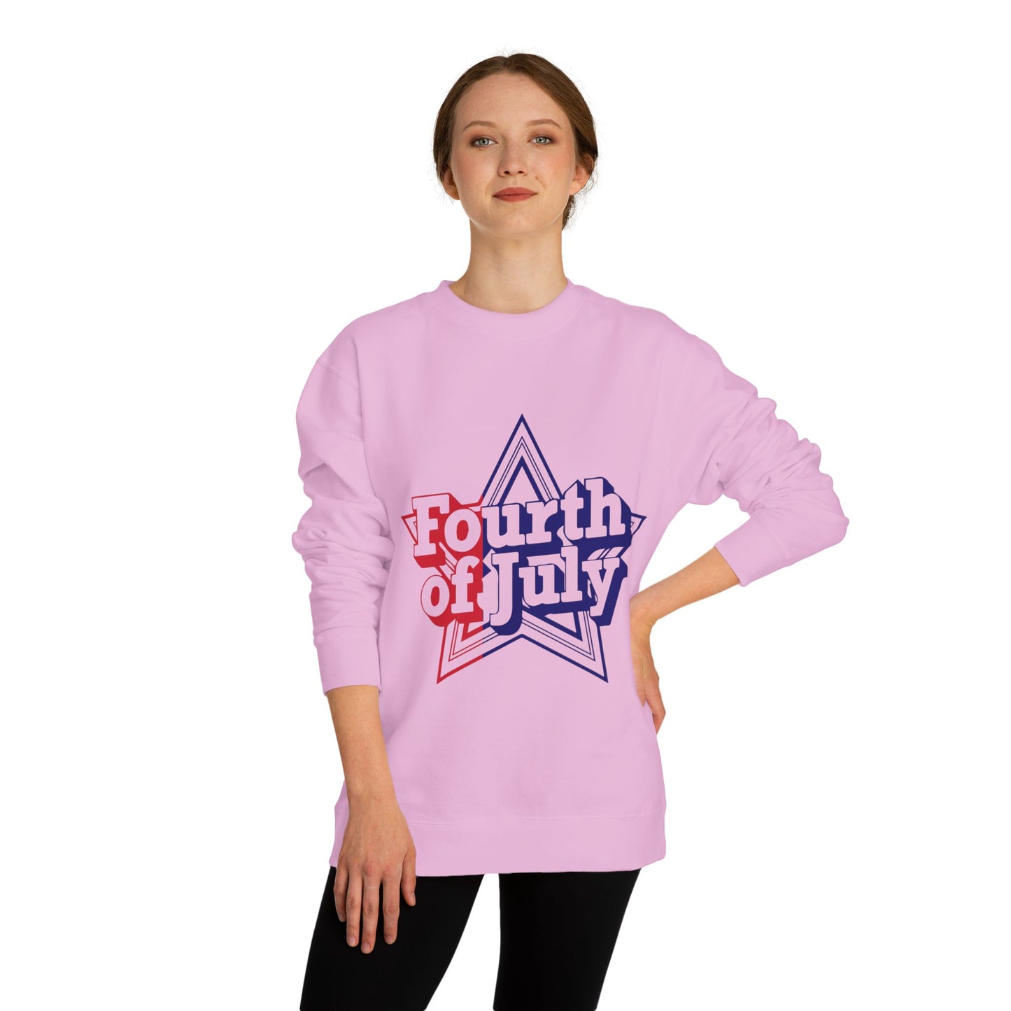 Fourth of July Star Sweatshirt — Patriotic Red White Blue Crewneck
