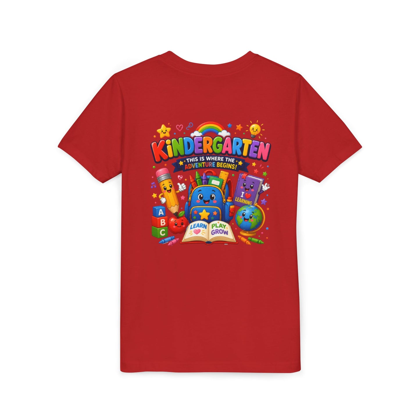 Kindergarten Kids T‑Shirt — 'Kindergarten: This Is Where the Fun Begins' Colorful Back-to-School Tee