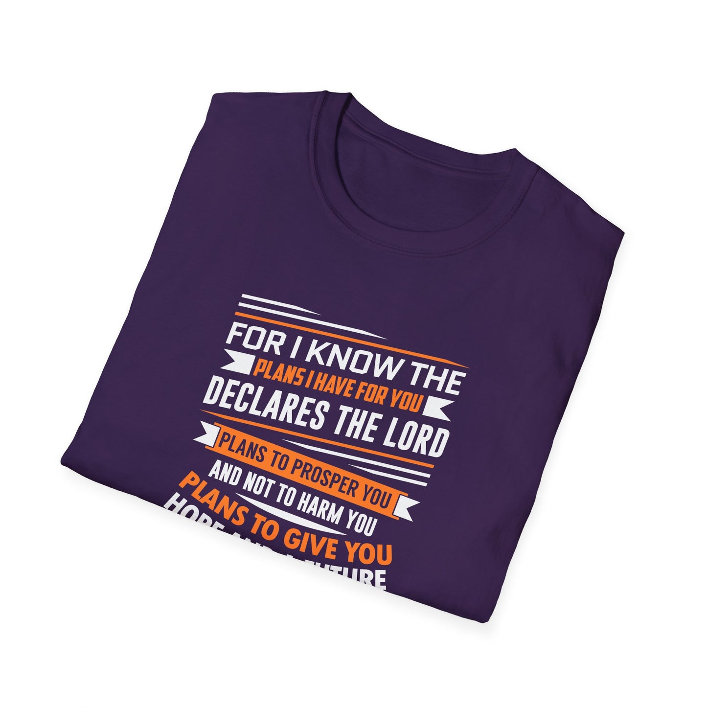 For I Know the Plans I Nave for You Declares the Lord Plans to Prosper You and Not to Harm You Plans to Give You Hope and a Future T-Shirt