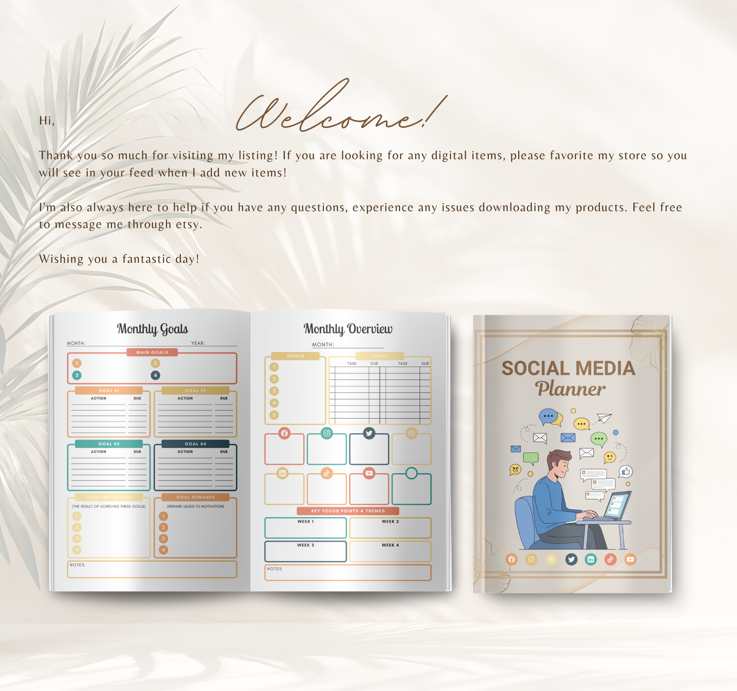 Social Media Planner | Content Calendar & Strategy Digital Planner