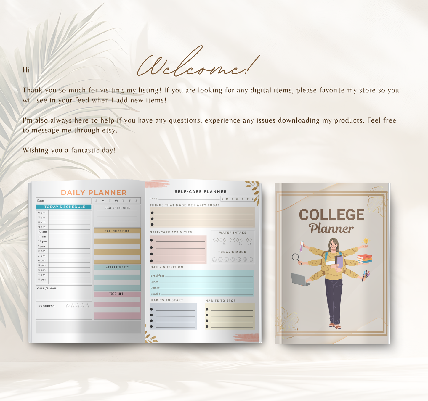 College Planner | Academic & Study Digital Planner PDF for Students