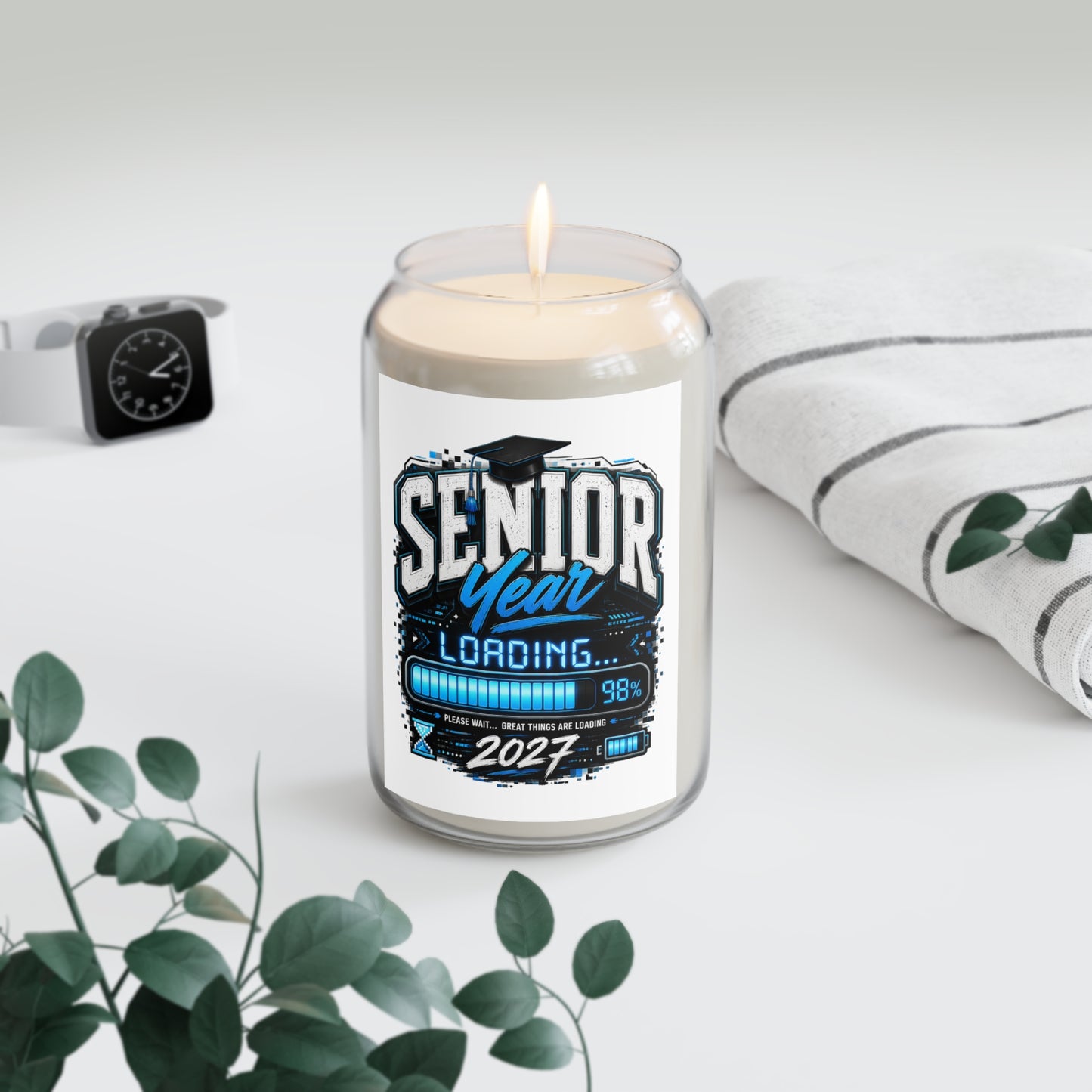 Senior Year Loading 2027 Scented Soy Candle — Graduation Gift Candle (13.75 oz)