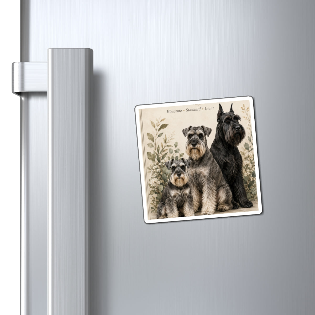 Schnauzer Family Dog Fridge Magnet – Decorative Pet Art Magnet