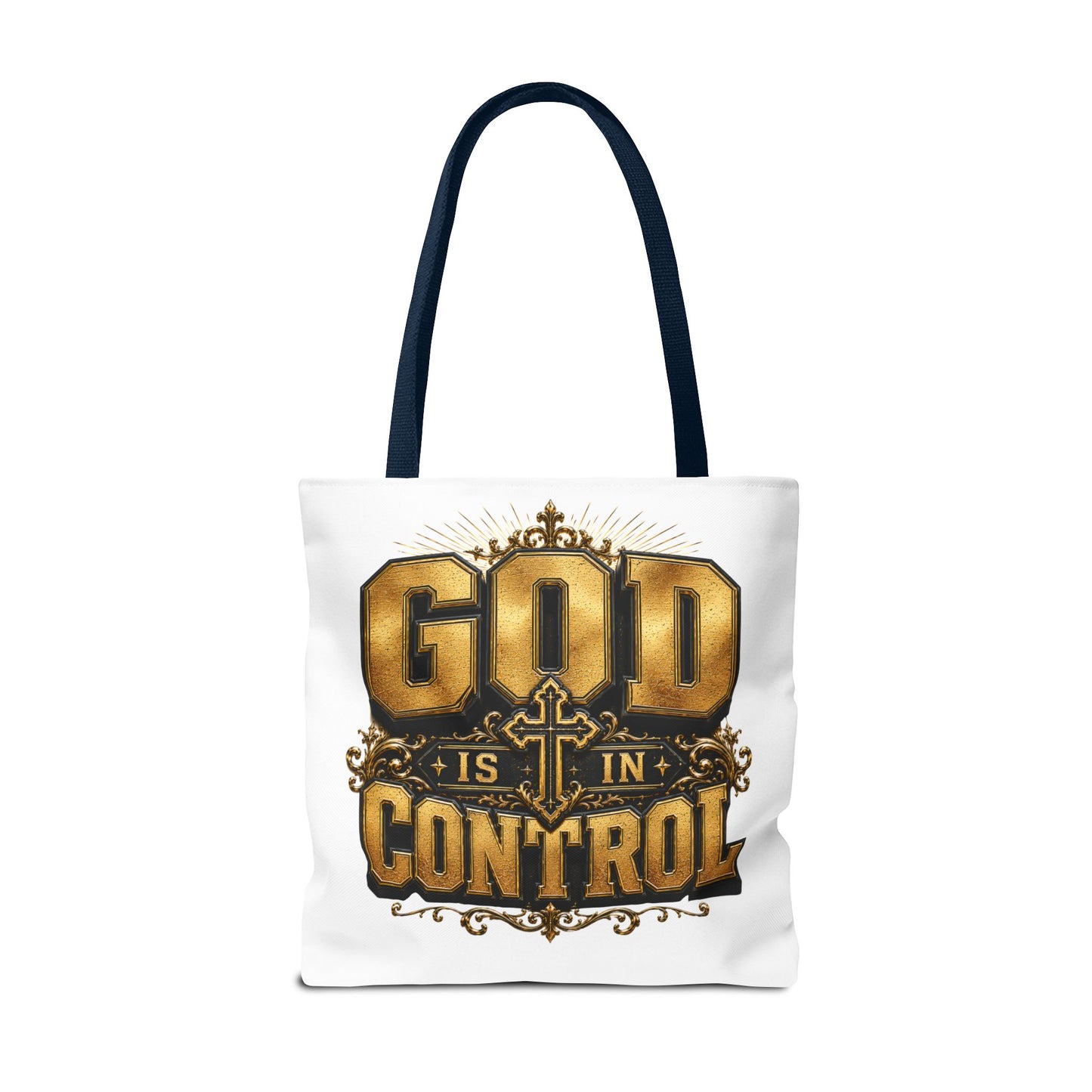 God Is in Control Tote Bag — Faith-Inspired Christian Tote for Church, Gifts & Everyday Use