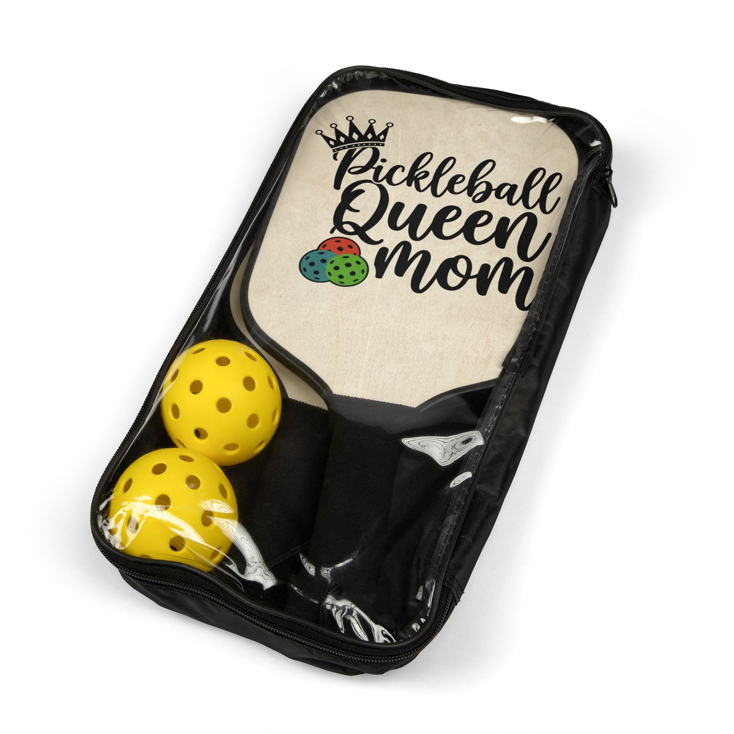 Pickleball Paddle – "Pickleball Queen Mom" Lightweight 2‑Paddle Kit with Balls