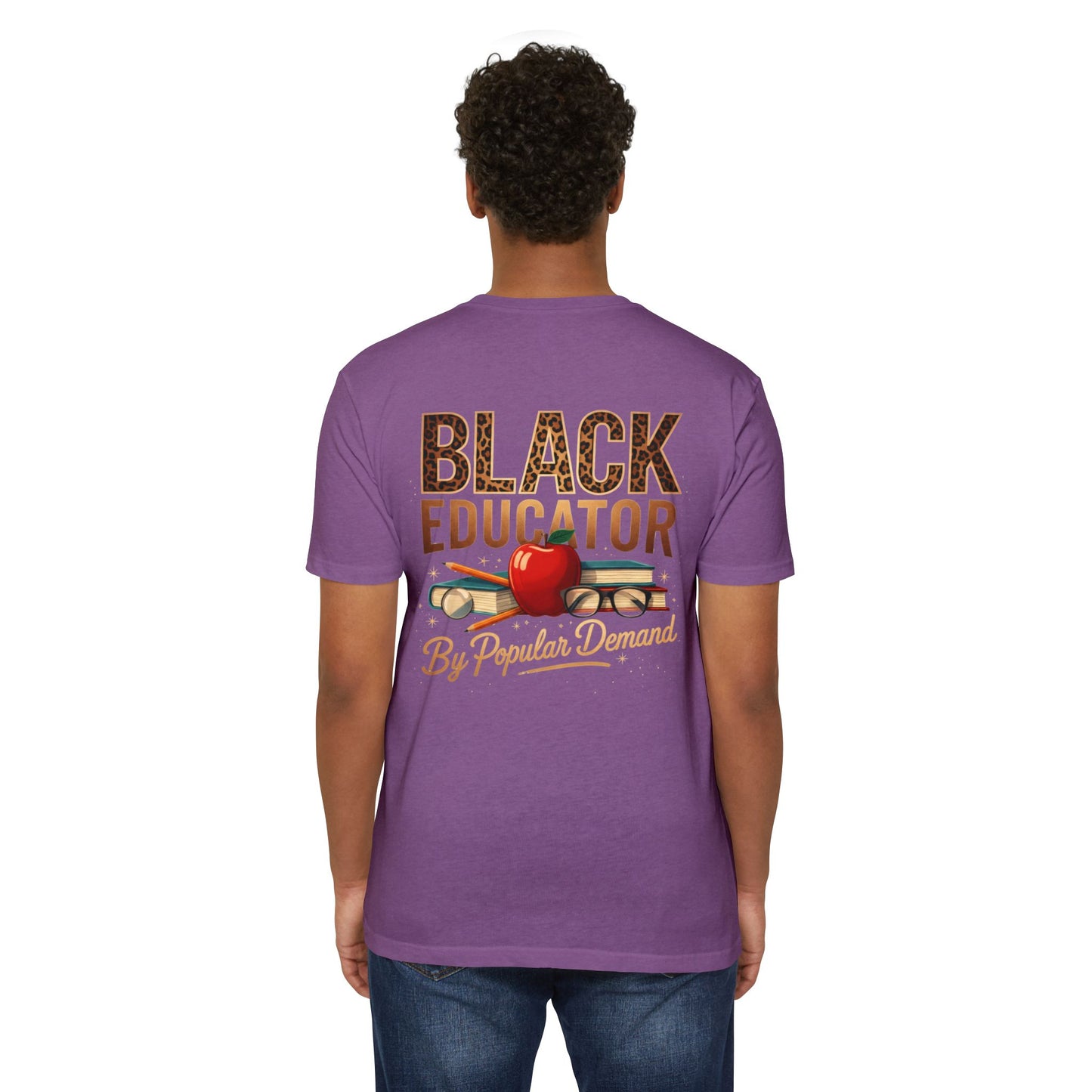 Black Educator T-Shirt — "By Popular Demand" Retro Apple School Tee