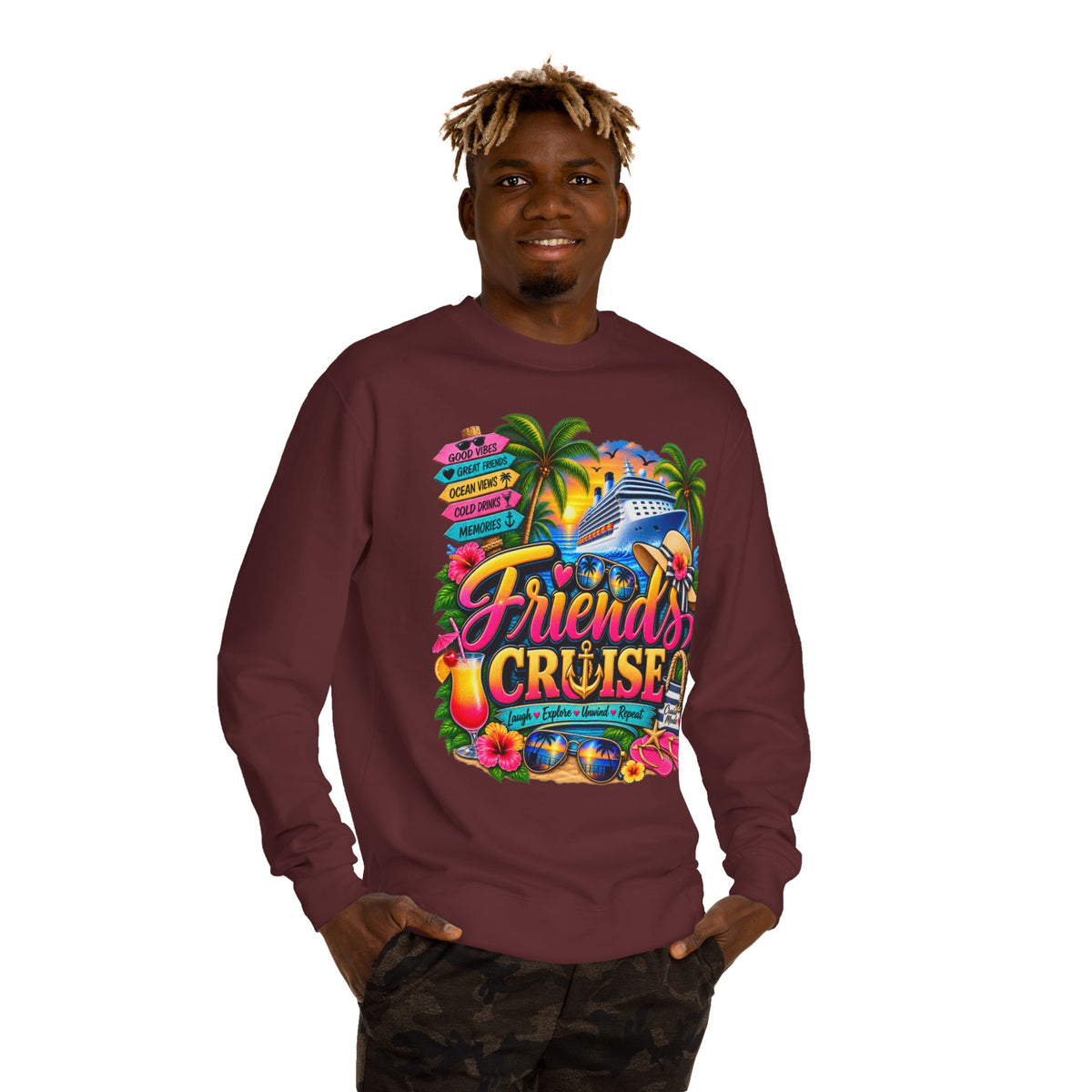 Friends' Cruise Sweatshirt — Tropical Vacation Crewneck