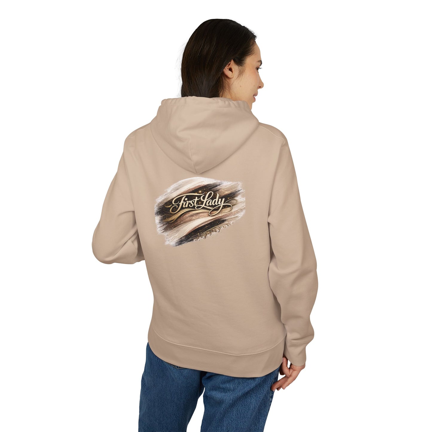 First Lady Brushstroke Hoodie — Elegant Script Pullover