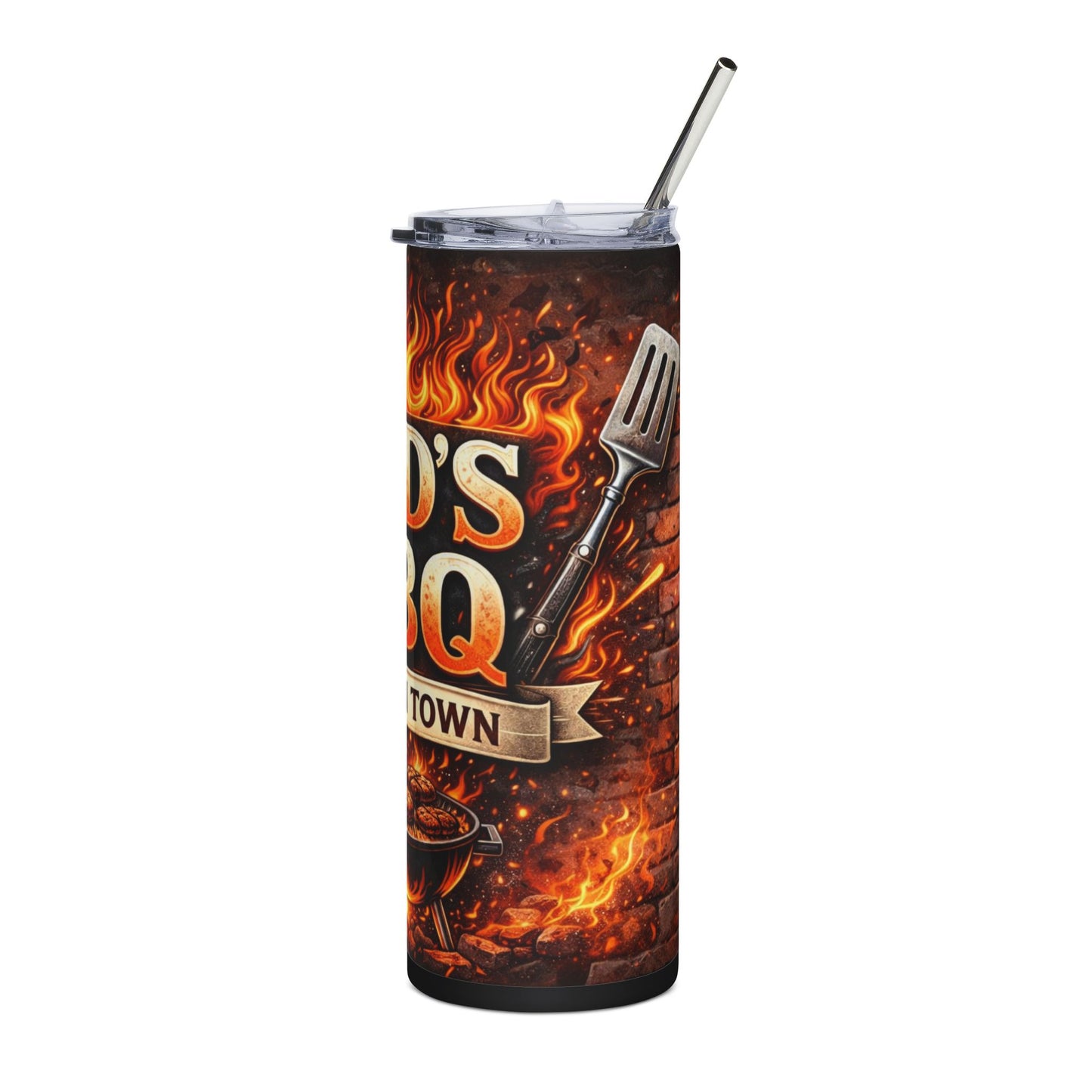Dad’s BBQ Stainless Steel Tumbler — 'Best in Town' 20oz Travel Cup