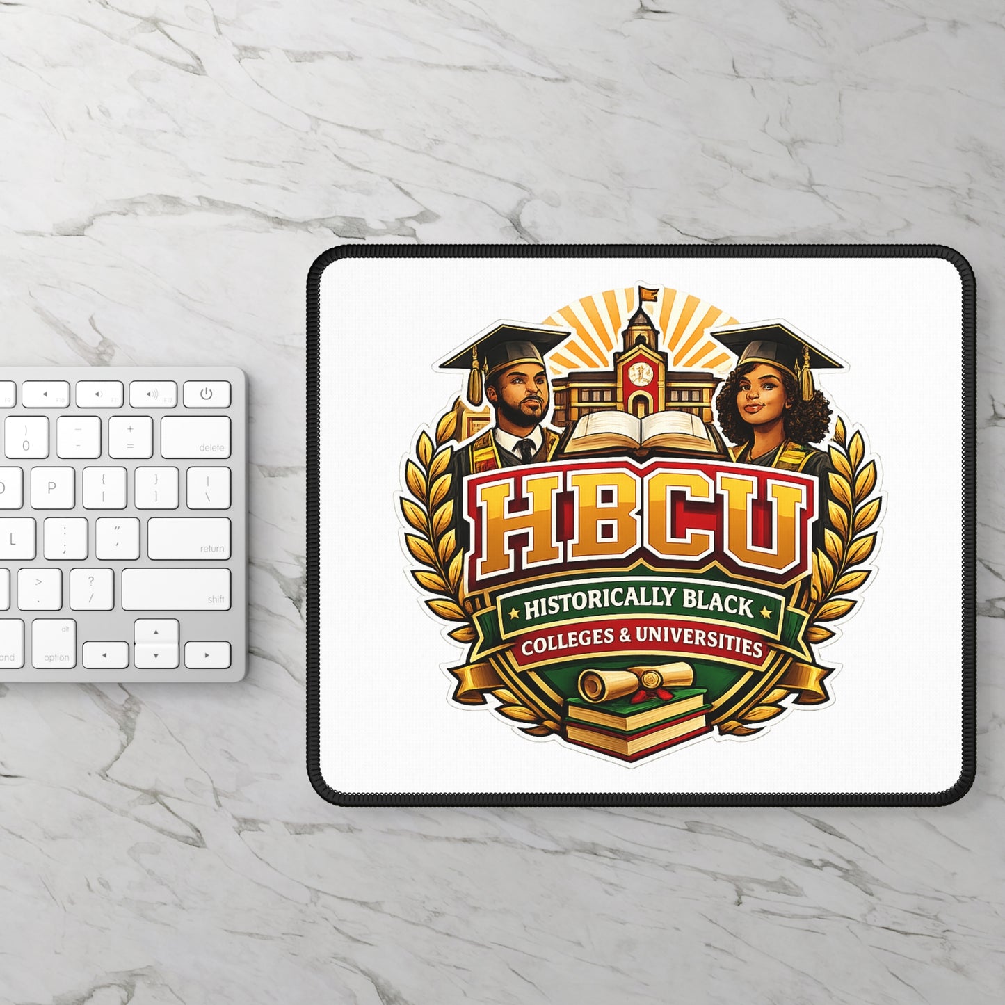 HBCU Crest Gaming Mouse Pad — Historically Black Colleges & Universities Desk Mat