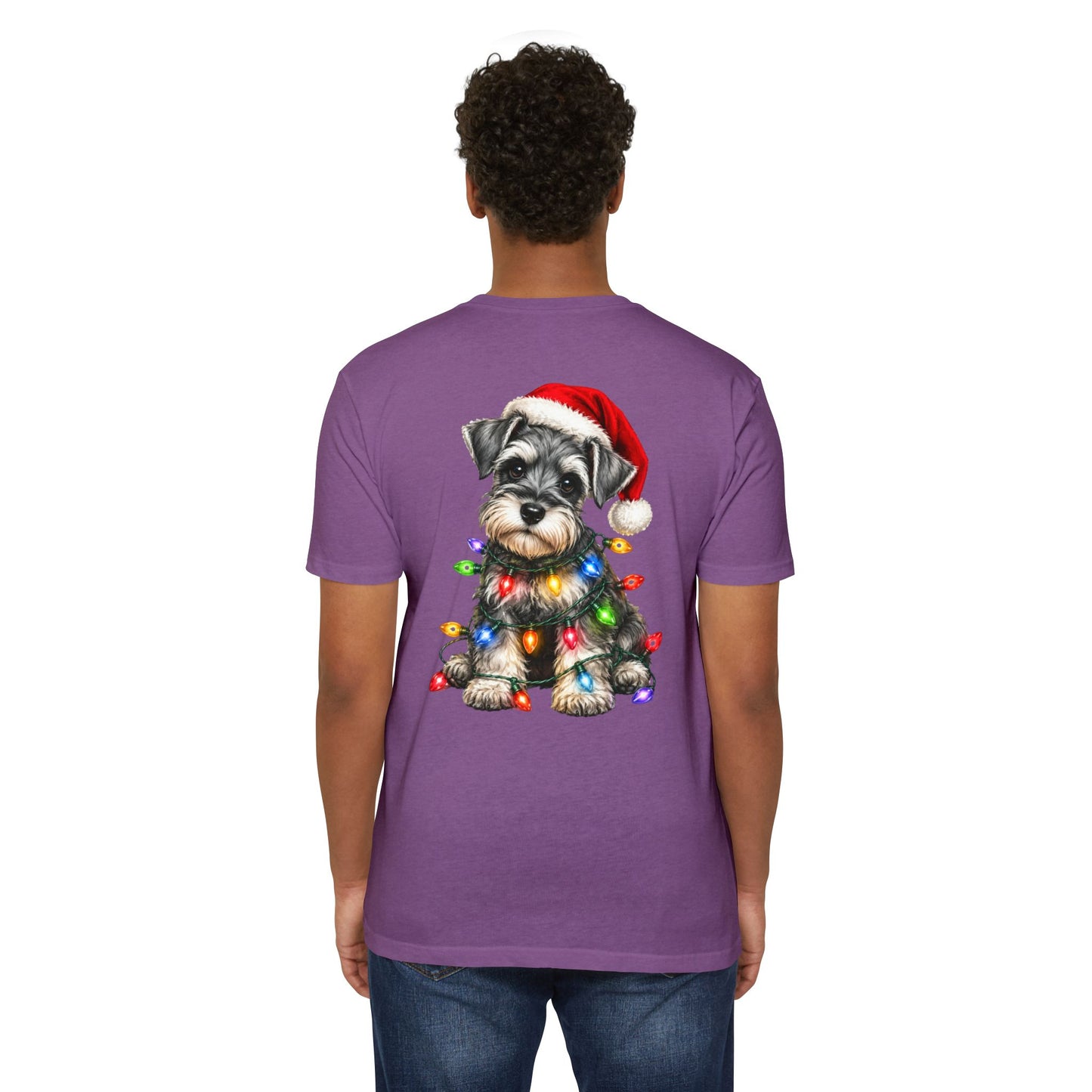 Schnauzer Puppy in Christmas Lights Tee
