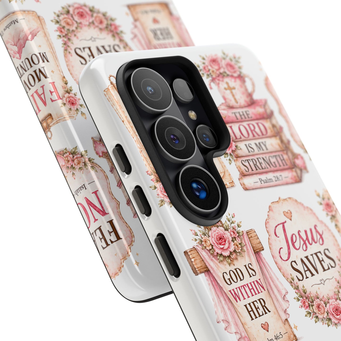 Faith Phone Case — 'Jesus Saves' Floral Christian Scripture iPhone Case