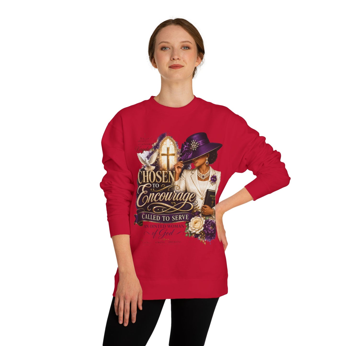 Christian Women's 'Chosen to Encourage' Sweatshirt – Faith-Based Encourager Design