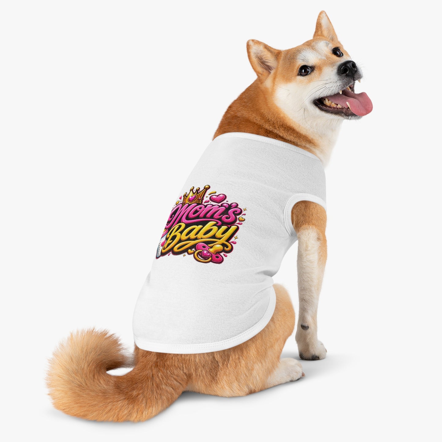 Pet Tank Top — “Mom's Baby” Cute Princess Graphic Dog Tee