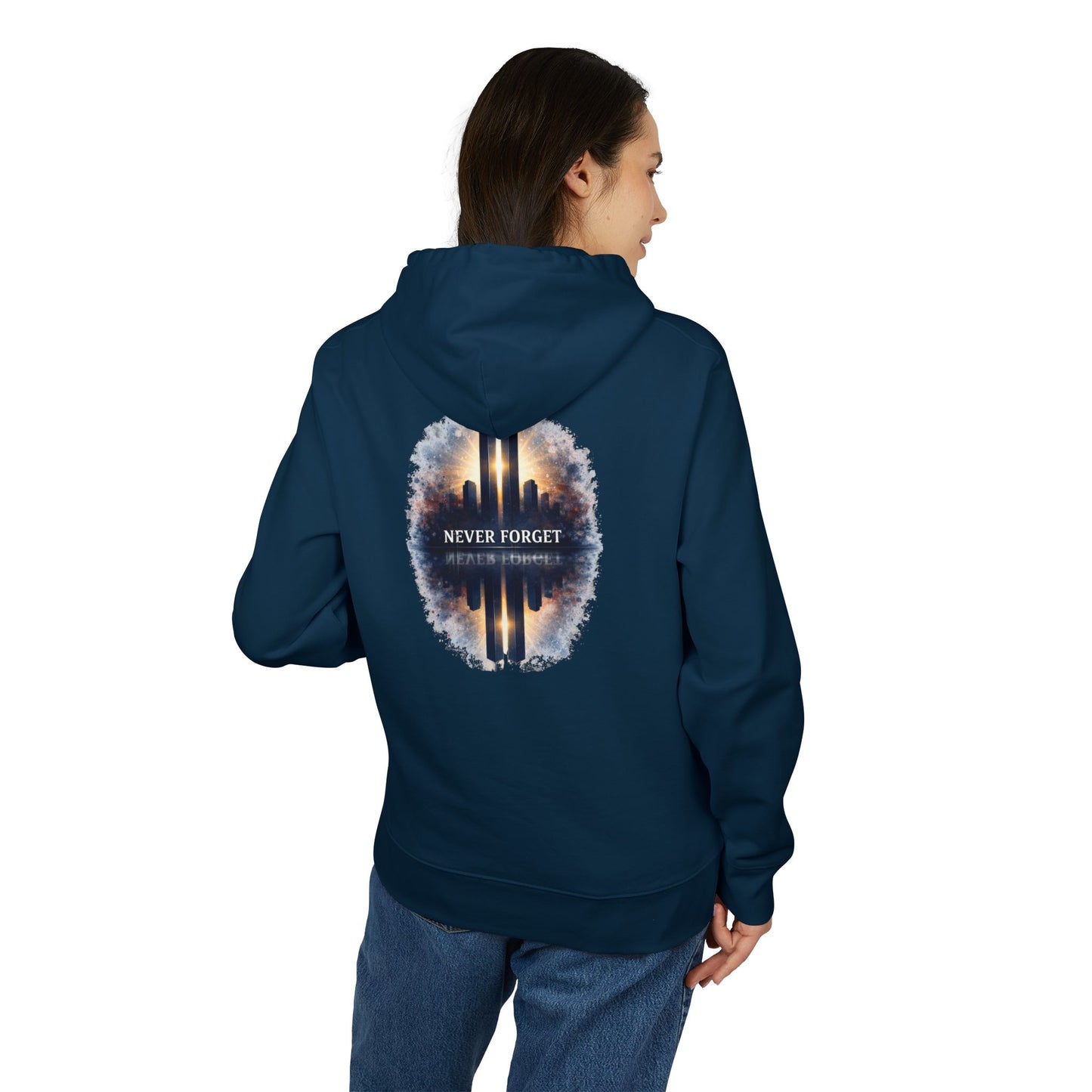 9/11 Memorial Hoodie — "Never Forget" Twin Towers Tribute