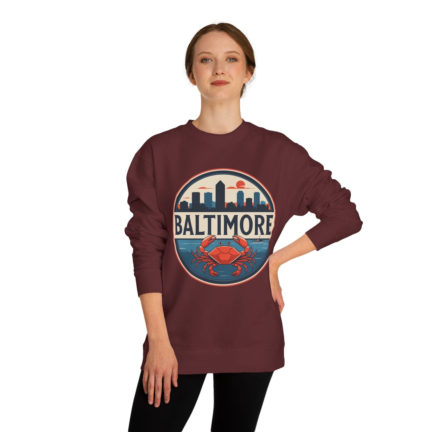 Baltimore Skyline Crab Sweatshirt – Retro City Crewneck