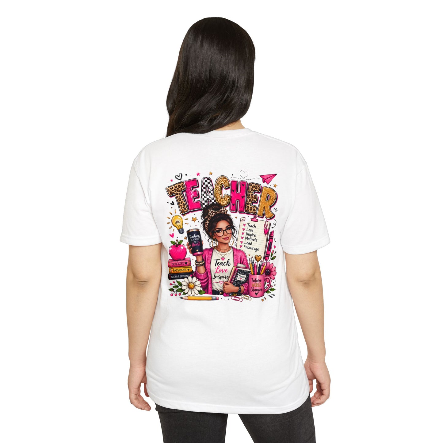 Teacher Graphic T-Shirt — Teach, Love, Inspire Design