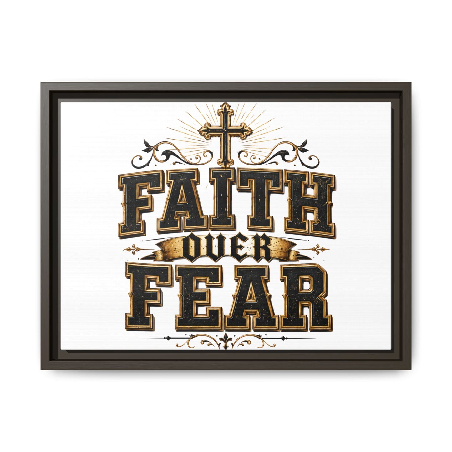 Faith Over Fear Framed Canvas Wall Art