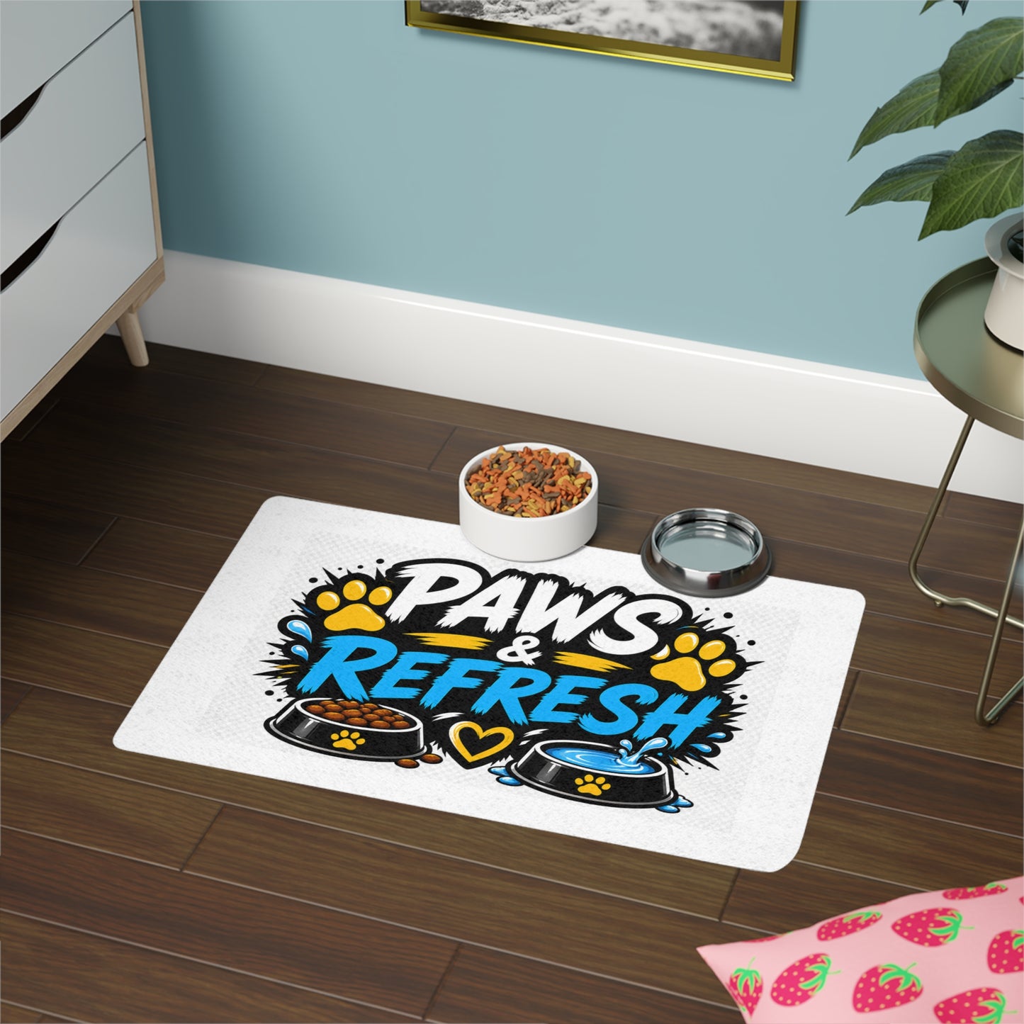 Paws & Refresh Pet Food Mat — Non-Slip 12x18 Feeding Mat