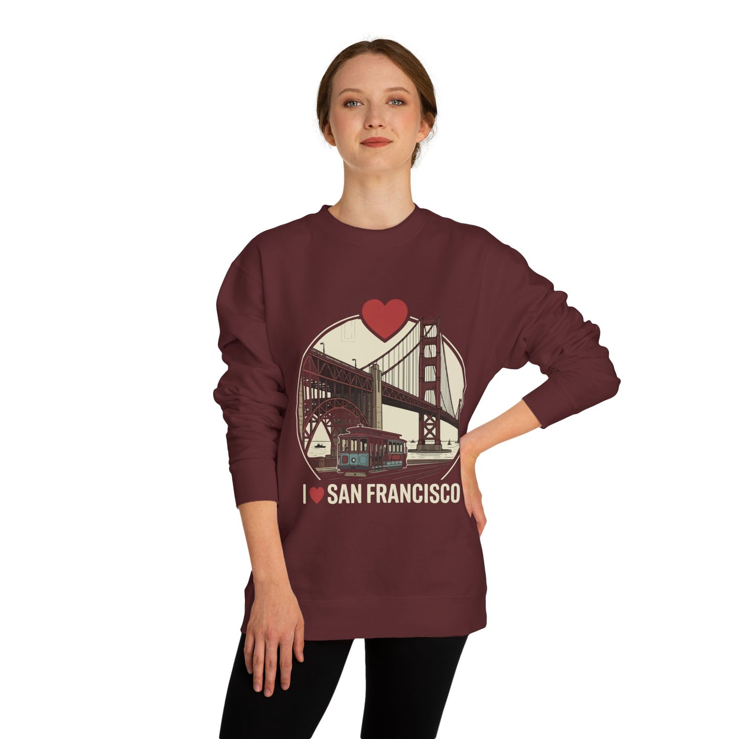 San Francisco Sweatshirt – I San Francisco Golden Gate Bridge Crewneck