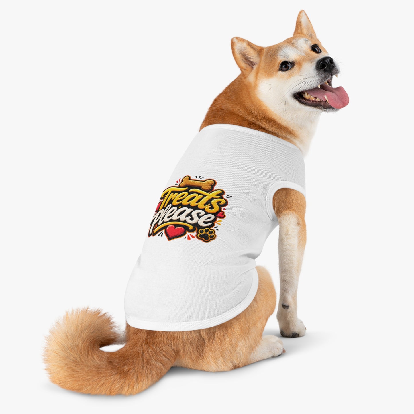 Pet Tank Top — "Treats Please" Cute Dog Tank for Small Dogs | Playful Paw Print Design